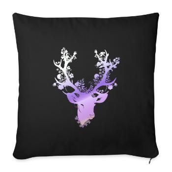 Gardien du cerf forestier - Housse de coussin décorative 45 x 45 cm - noir - Devant