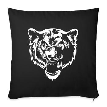 Bear head symbol - Sofa pillowcase 17,3'' x 17,3'' (45 x 45 cm) - black - Front