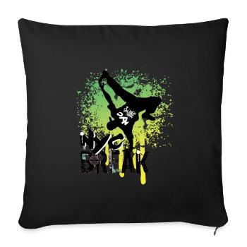 Breakdance Hiphop Nyc Break Danse - Housse de coussin décorative 45 x 45 cm - noir - Devant