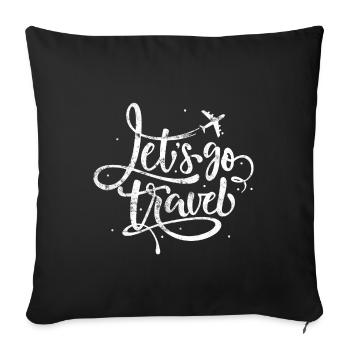 travel claim travel - Sofa pillowcase 17,3'' x 17,3'' (45 x 45 cm) - black - Front