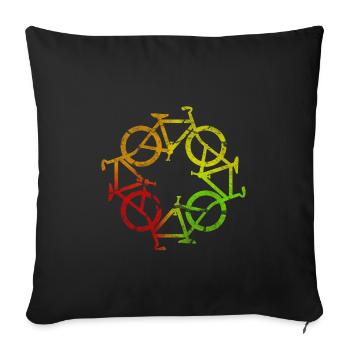 Bicycle Neon red - Sofa pillowcase 17,3'' x 17,3'' (45 x 45 cm) - black - Front