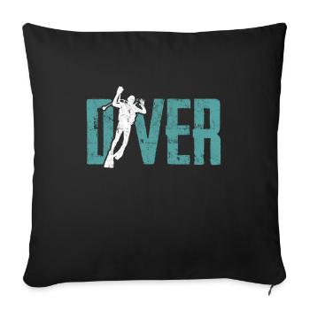 Diver - Sofa pillowcase 17,3'' x 17,3'' (45 x 45 cm) - black - Front