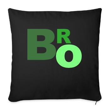 Bro Lettering Saying Shirt Slang - Sofa pillowcase 17,3'' x 17,3'' (45 x 45 cm) - black - Front