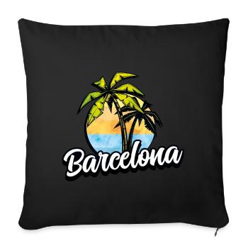 barcelona palme - Housse de coussin décorative 45 x 45 cm - noir - Devant