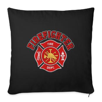 fire brigade - Sofa pillowcase 17,3'' x 17,3'' (45 x 45 cm) - black - Front