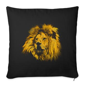 a golden lion with a magnificent mane - Sofa pillowcase 17,3'' x 17,3'' (45 x 45 cm) - black - Front