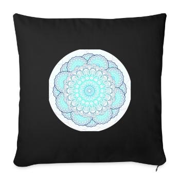Mandala in turquoise blue - Sofa pillowcase 17,3'' x 17,3'' (45 x 45 cm) - black - Front