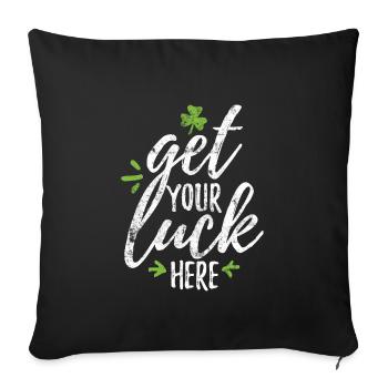 Ireland lucky cloverleaf saying St Patrick's day - Sofa pillowcase 17,3'' x 17,3'' (45 x 45 cm) - black - Front