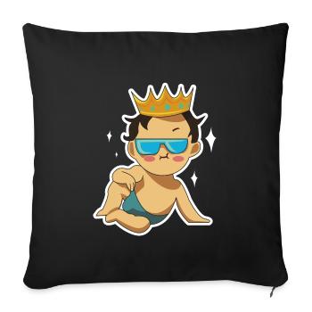 baby cool royal crown sunglasses - Sofa pillowcase 17,3'' x 17,3'' (45 x 45 cm) - black - Front