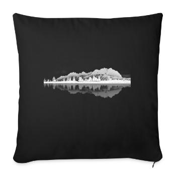 paysage nature outdoor berges - Housse de coussin décorative 45 x 45 cm - noir - Devant