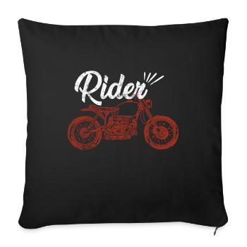 Motard, motard, motard - Housse de coussin décorative 45 x 45 cm - noir - Devant