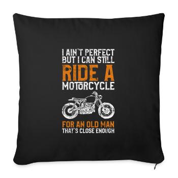 Motorcycle saying old man biker - Sofa pillowcase 17,3'' x 17,3'' (45 x 45 cm) - black - Front