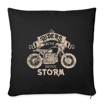 Devis de conduite de moto - Housse de coussin décorative 45 x 45 cm - noir - Devant