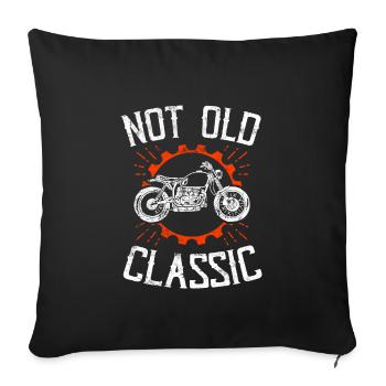 Motorcycle saying old funny biker - Sofa pillowcase 17,3'' x 17,3'' (45 x 45 cm) - black - Front