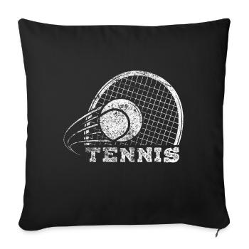 Tennis Sport Raquettes de tennis - Housse de coussin décorative 45 x 45 cm - noir - Devant