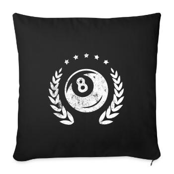 Billiard 8 guirlande de billard - Housse de coussin décorative 45 x 45 cm - noir - Devant