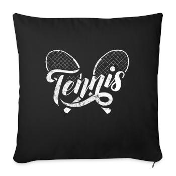 Tennis tennis rackets - Sofa pillowcase 17,3'' x 17,3'' (45 x 45 cm) - black - Front