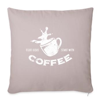 Kaffee Spruch bürohumor - Sofakissenbezug 45 x 45 cm - helles Taupe - Vorne