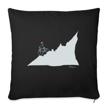 Bonhomme allumette velo, loisir sport loisir - Housse de coussin décorative 45 x 45 cm - noir - Devant