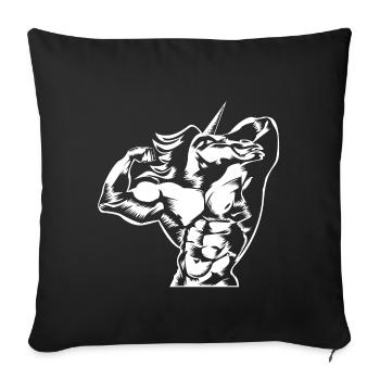 Unicorn workout fitness gym muscles - Sofa pillowcase 17,3'' x 17,3'' (45 x 45 cm) - black - Front