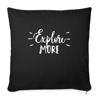 Travel Travel Explore Travel Traveler - Sofa pillowcase 17,3'' x 17,3'' (45 x 45 cm) - black - Front