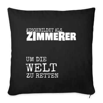 Zimmerer - Sofakissenbezug 45 x 45 cm - Schwarz - Vorne