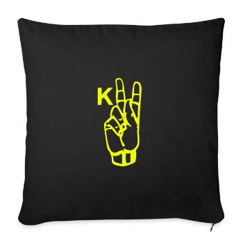 A golden hand signal - Sofa pillowcase 17,3'' x 17,3'' (45 x 45 cm) - black - Front