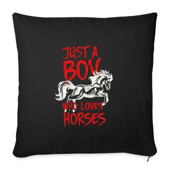J'adore les chevaux - Housse de coussin décorative 45 x 45 cm - noir - Devant