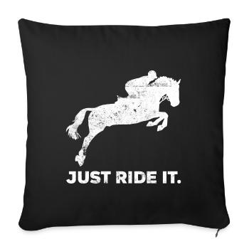 Rider horsewoman horse spruch - Sofa pillowcase 17,3'' x 17,3'' (45 x 45 cm) - black - Front