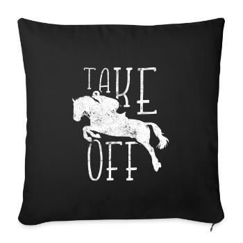 Horses are riding - Sofa pillowcase 17,3'' x 17,3'' (45 x 45 cm) - black - Front