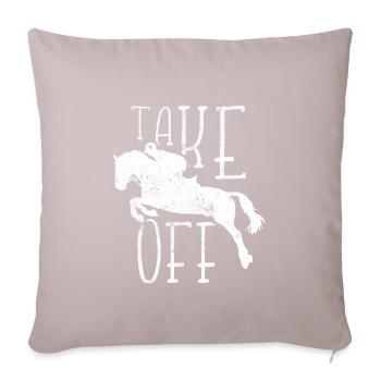 Les chevaux montent - Housse de coussin décorative 45 x 45 cm - taupe clair - Devant