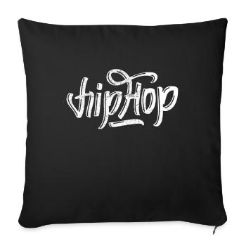 Graffiti musique hip hop - Housse de coussin décorative 45 x 45 cm - noir - Devant