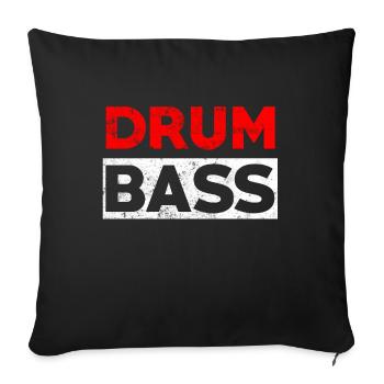 Drum n Bass party music - Drumbass - Sofa pillowcase 17,3'' x 17,3'' (45 x 45 cm) - black - Front