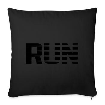 Run - Sofa pillowcase 17,3'' x 17,3'' (45 x 45 cm) - black - Front