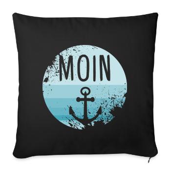 Moin Anchor North North Germany Hamburg Gift - Sofa pillowcase 17,3'' x 17,3'' (45 x 45 cm) - black - Front