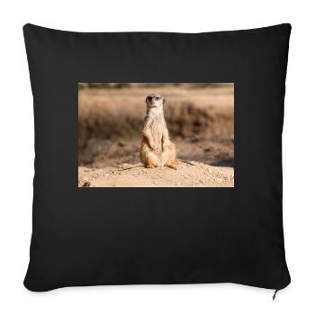Meerkat (Suricata suricatta) meerkat - Sofa pillowcase 17,3'' x 17,3'' (45 x 45 cm) - black - Front