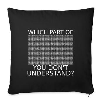 Code binaire | Drôle | | Nerd | Programmeurs - Housse de coussin décorative 45 x 45 cm - noir - Devant