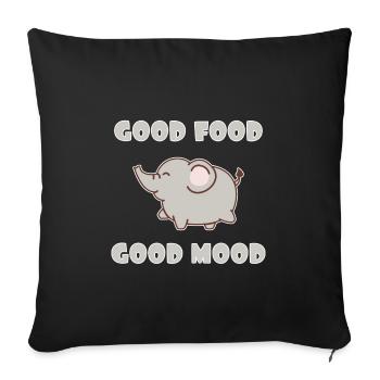 Fat Elephant Eating Fat Comic Gift Funny - Sofa pillowcase 17,3'' x 17,3'' (45 x 45 cm) - black - Front