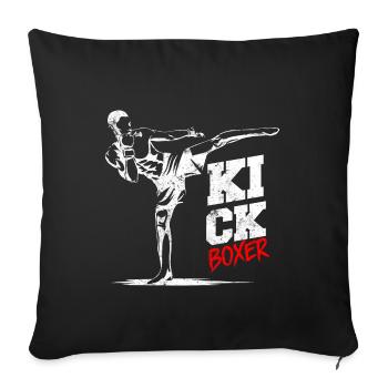Kickboxing Sports de combat - Housse de coussin décorative 45 x 45 cm - noir - Devant