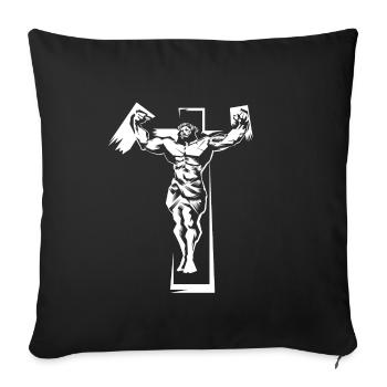 jesus cross power faith king - Sofa pillowcase 17,3'' x 17,3'' (45 x 45 cm) - black - Front