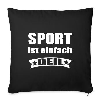 sportif - Housse de coussin décorative 45 x 45 cm - noir - Devant