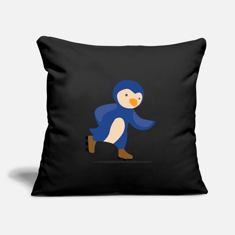 Cadeau pingouin roller skate Housse de coussin décorative 45 x 45 cm