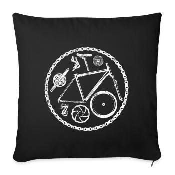 Bicycle chain bike bicycle - Sofa pillowcase 17,3'' x 17,3'' (45 x 45 cm) - black - Front