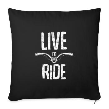 Bicycle life saying - Sofa pillowcase 17,3'' x 17,3'' (45 x 45 cm) - black - Front