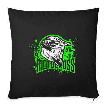 motocross sport bike driver helmet - Sofa pillowcase 17,3'' x 17,3'' (45 x 45 cm) - black - Front