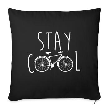 Bike cool saying - Sofa pillowcase 17,3'' x 17,3'' (45 x 45 cm) - black - Front