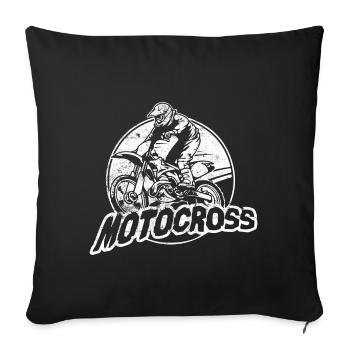 motocross sport bike driver - Sofa pillowcase 17,3'' x 17,3'' (45 x 45 cm) - black - Front