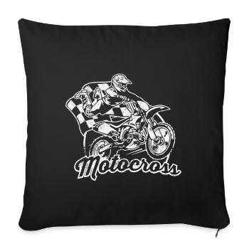 motocross sport bike driver - Sofa pillowcase 17,3'' x 17,3'' (45 x 45 cm) - black - Front