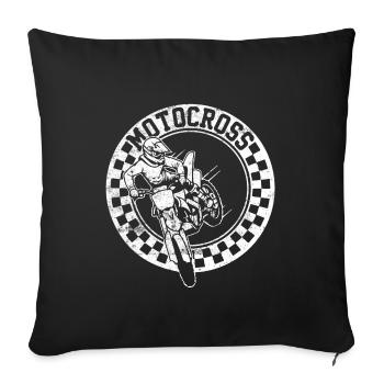 motocross sport bike driver - Sofa pillowcase 17,3'' x 17,3'' (45 x 45 cm) - black - Front
