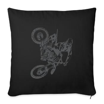motocross sport bike driver - Sofa pillowcase 17,3'' x 17,3'' (45 x 45 cm) - black - Front